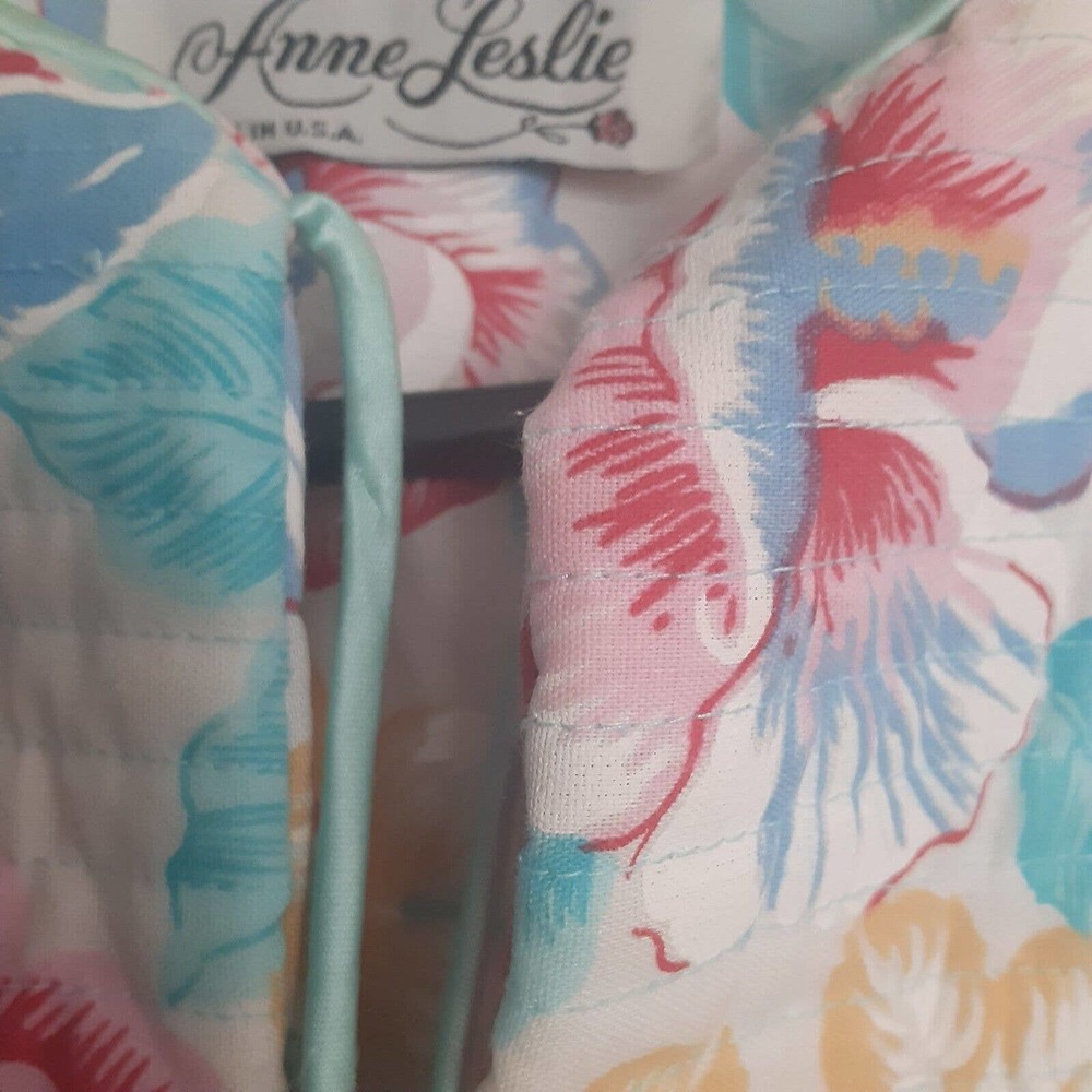 Vintage Anne Leslie U.S.A. Housecoat Cozy & Comfort Quilted Panel Zip